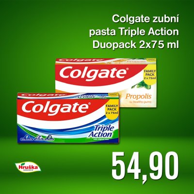 Colgate zubní pasta Triple Action Duopack 2x75 ml