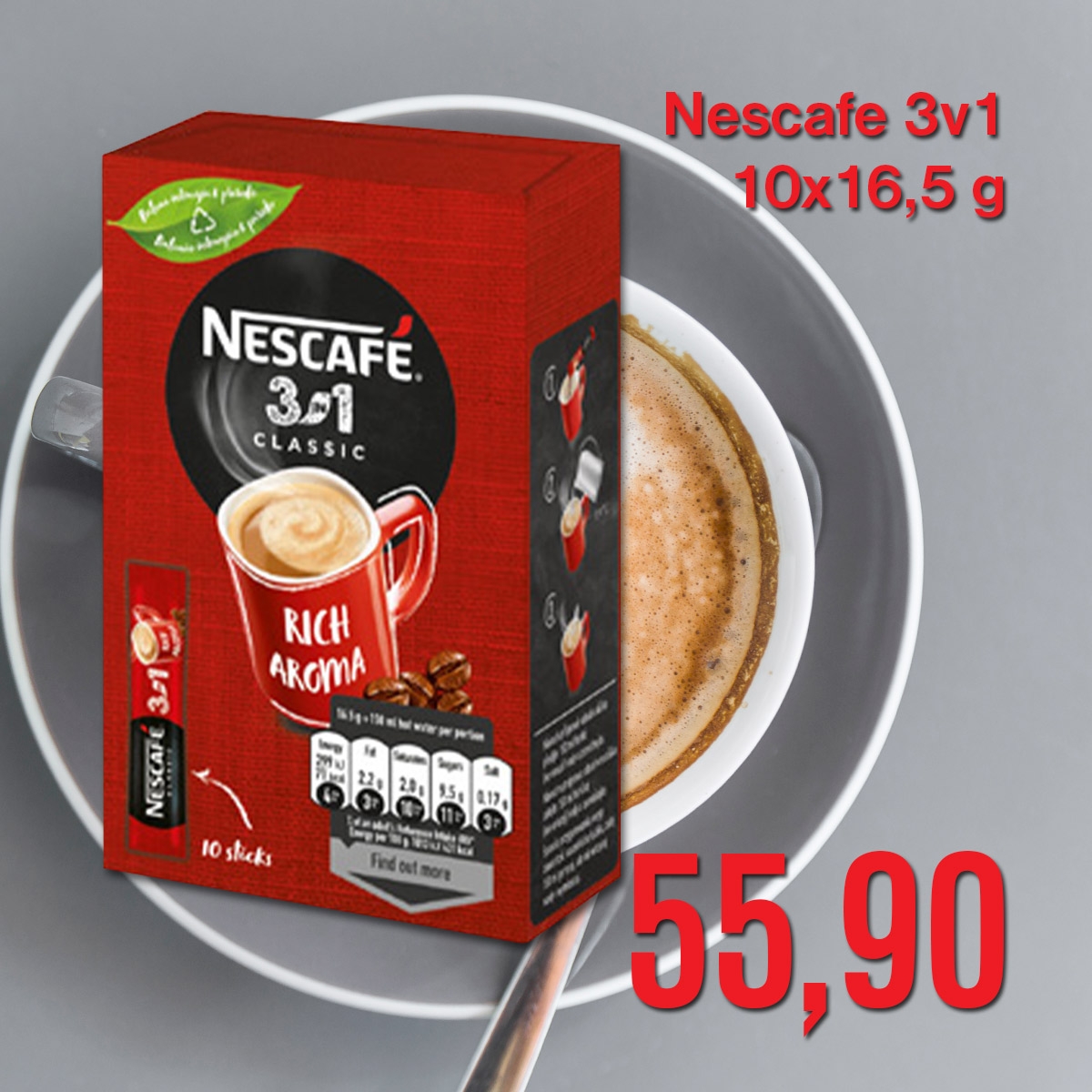 Nescafe 3v1 10x16,5 g