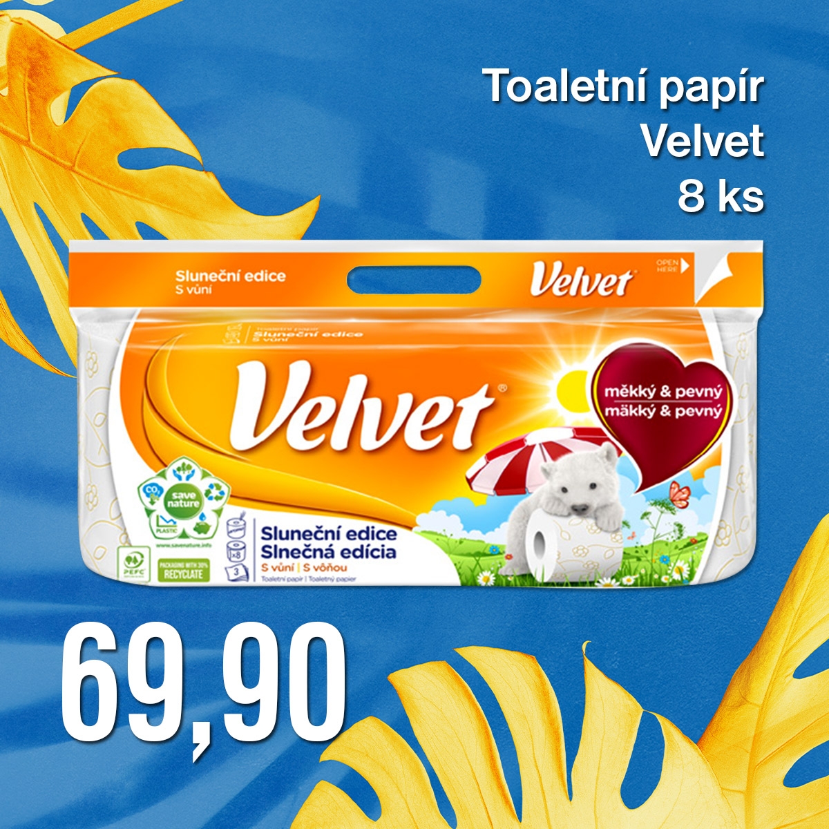 Toaletní papír Velvet Sluneční edice 8 ks