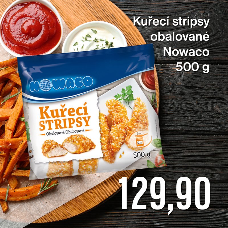 Kuřecí stripsy obalované Nowaco 500 g