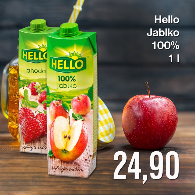 Hello Jablko 100% 1 l