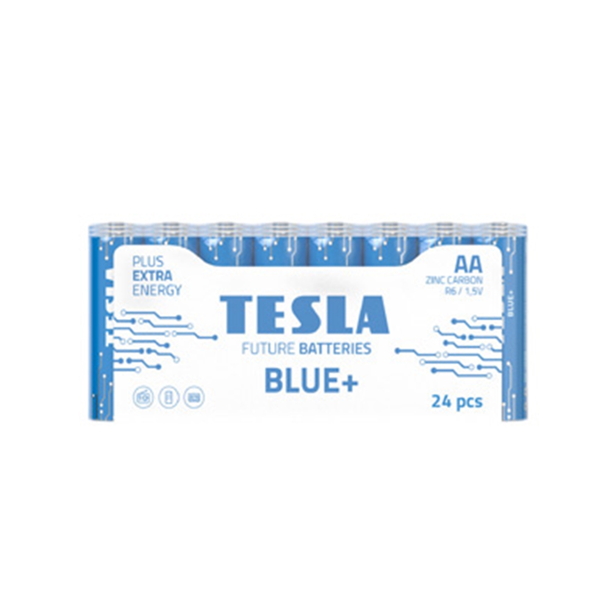 TESLA BLUE Zinc Carbon baterie AA 24 ks